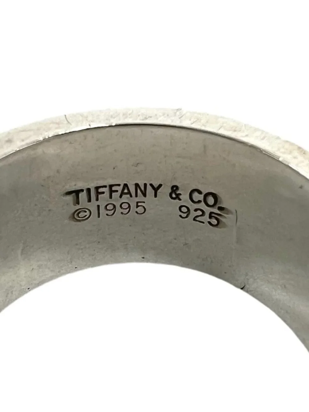 Tiffany & Co Vintage Grooved Double Line Ring 925 Sterling Silver